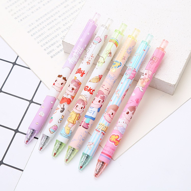 Bút bi bấm mực gel mẫu Lolita Pison, bút bi cute mực đen ngòi bút 0.5mm - BB001 - 01 bút