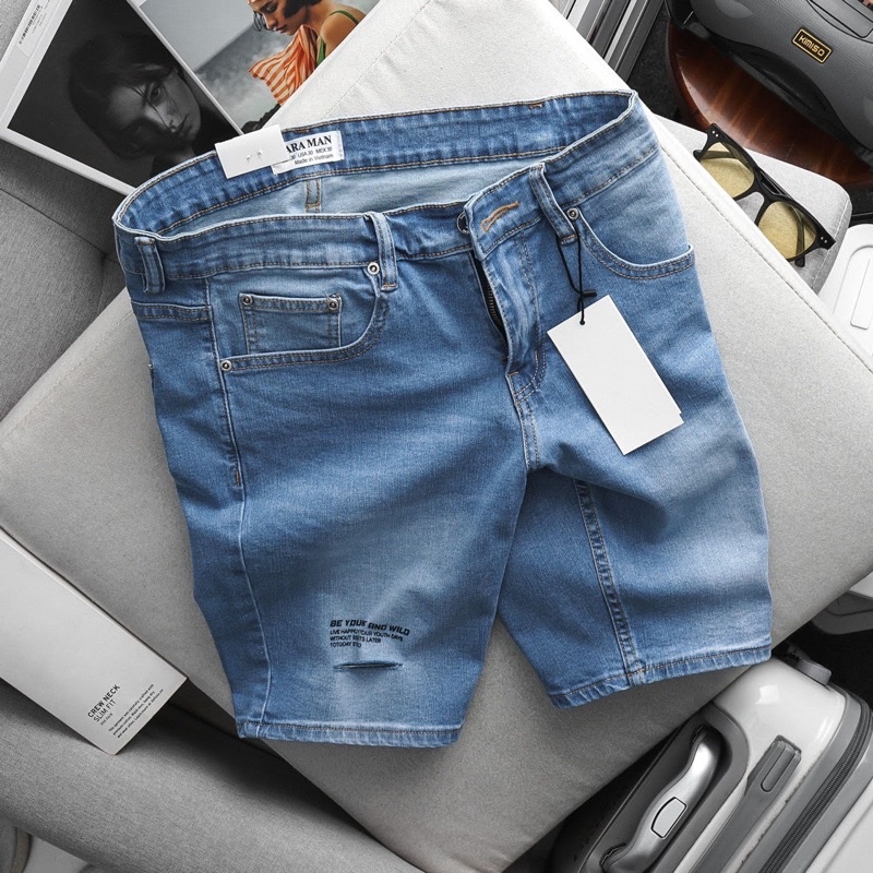 Quần Short Jean Bigsize 130kg Nam co giãn slimfit ôm dáng VNXK cao cấp