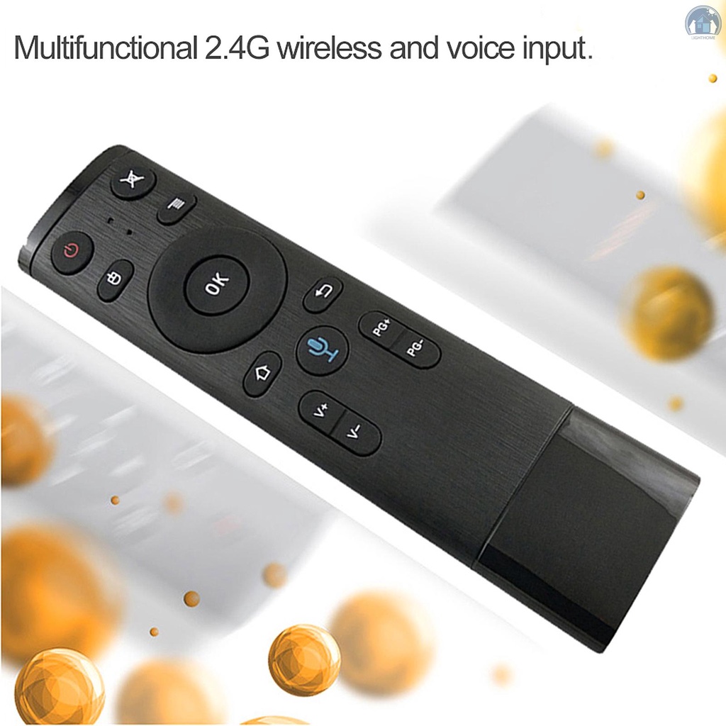 Điều Khiển Từ Xa Không Dây 2.4g Tích Hợp Đầu Nhận Tín Hiệu Giọng Nói Cho Tv Android Tv Box Htpc Pc Đen