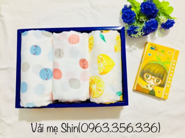 Set 6m vải xô nhật 2 lớp cho bé gái