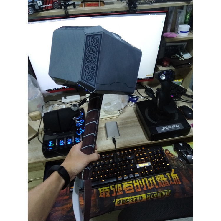 Mô hình 3d giấy búa thần Thor Mjolnir trong Avenger tỷ lệ 1:1 bằng giấy cứng
