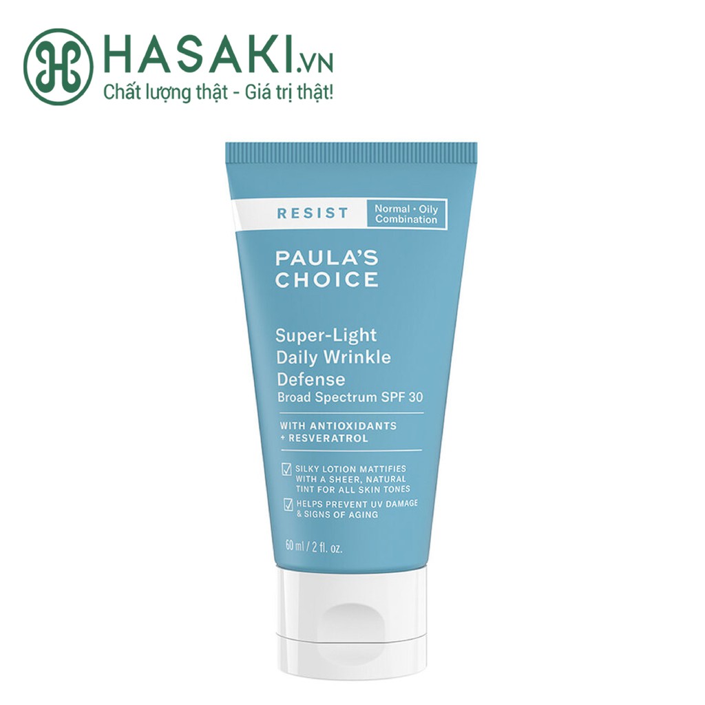 Kem Chống Nắng Paula’s Choice Dưỡng Ngày Siêu Nhẹ Resist Super-Light Wrinkle Defense SPF 30 60ml