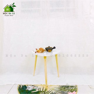 Bàn trà sofa - mặt tam giác - chân gỗ sồi cao cấp 46cm