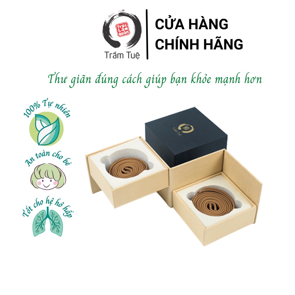 Bộ quà tặng nhang vòng trầm hương cao cấp, nguyên liệu từ 100% bột trầm hương tự nhiên, mùi thơm ngọt thư giãn
