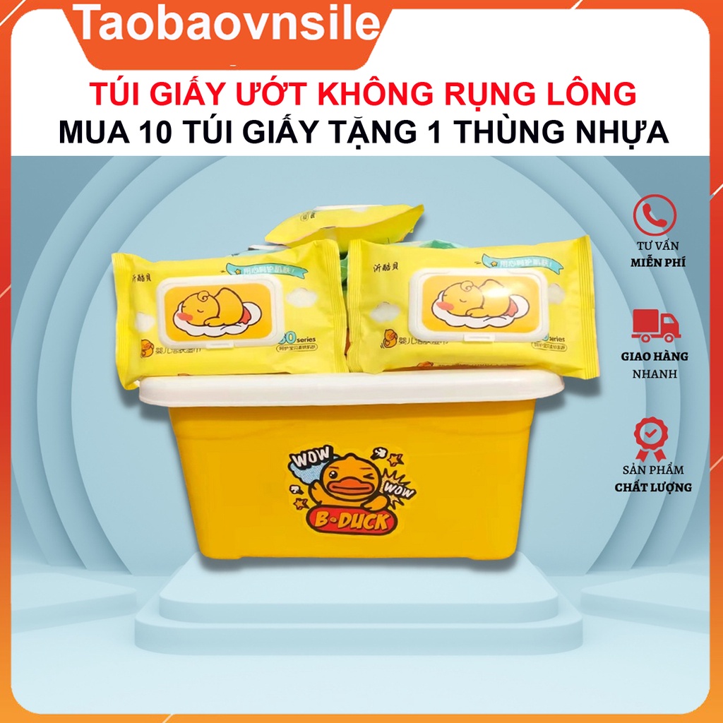 Khăn Giấy Ướt - Khăn Giấy Ướt Không Mùi - Lau Mặt, Không Bung Lông, Siêu Tiết Kiệm, An Toàn Cho Bé Sơ Sinh