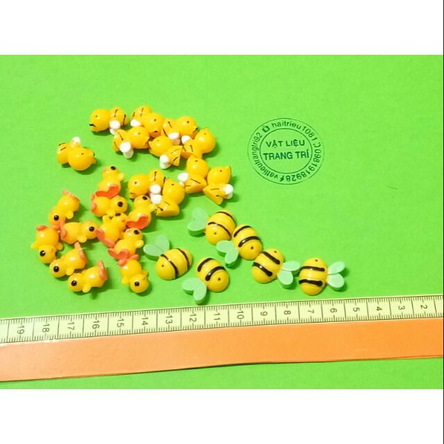 Charm ong vàng phụ kiện trang trí, charm slime