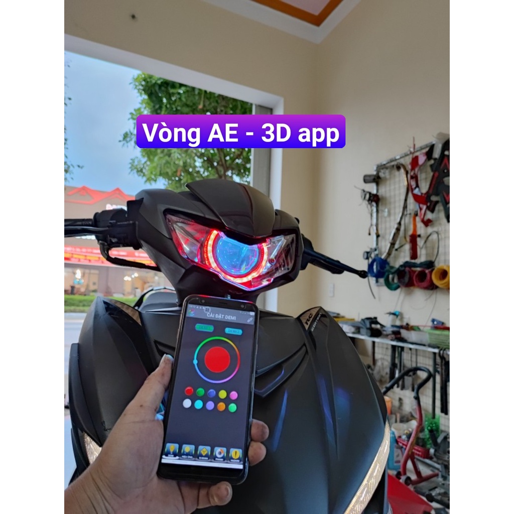 Vòng thiên thần 3D xoay gắn bi cầu 3.0 inch điều chỉnh hiệu ứng