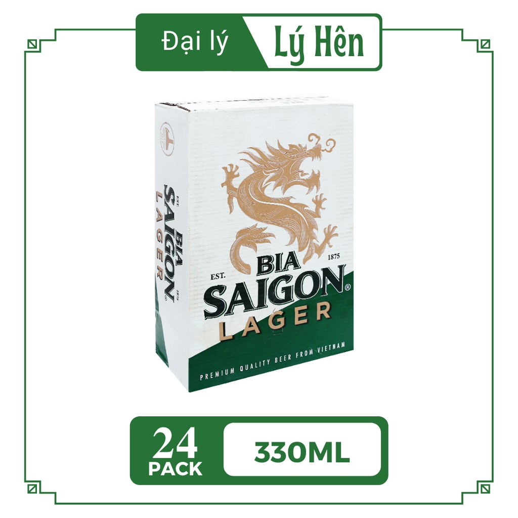 Thùng 24 Lon Bia Saigon Larger Sài Gòn Trắng 330ml/Lon Date Luôn Mới