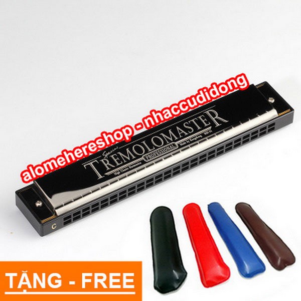 Kèn harmonica Kongsheng Tremolo Master 24 lỗ key C Đen Bóng