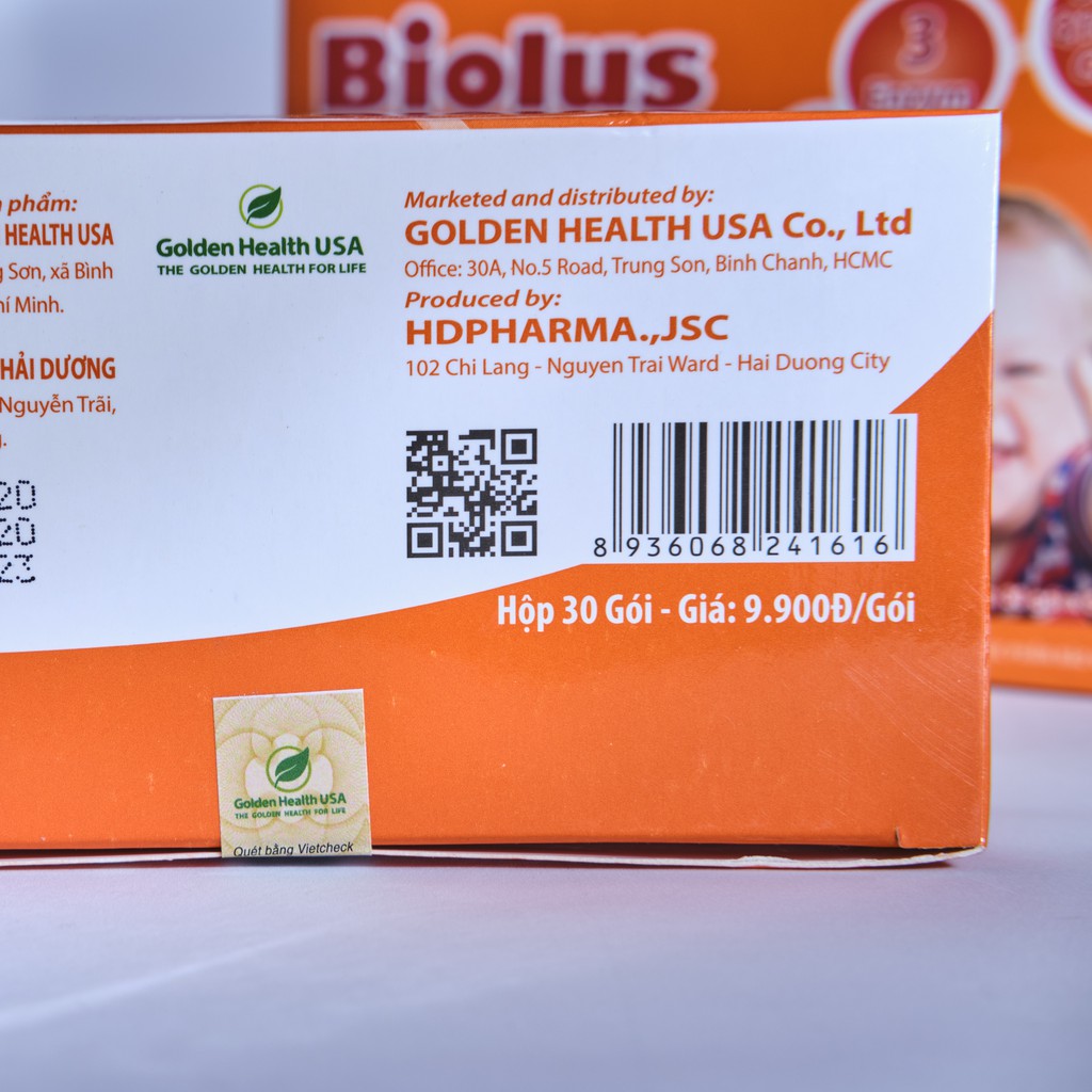 Men Vi Sinh BIOLUS GOLD MAX hỗ trợ tiêu hóa cho bé  Hộp 30 gói