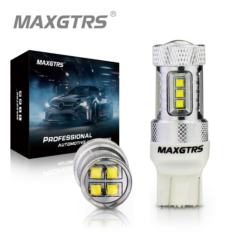 Bộ 2 bóng đèn LED xi nhan MAXGTRS T20 chip CREE công suất cao 30/50/80W trắng/đỏ/hổ phách 7443