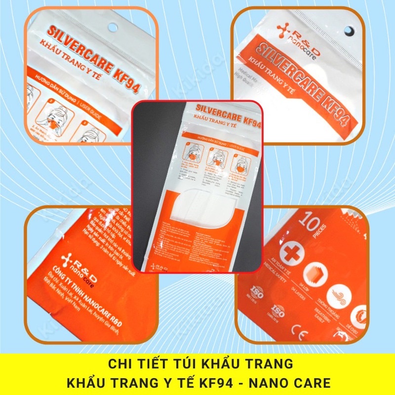 Khẩu Trang KF94 Kháng Khuẩn 4 lớp 4D SELVER CARE Màu Trắng Vải sạch Quai mềm Chắc chắn