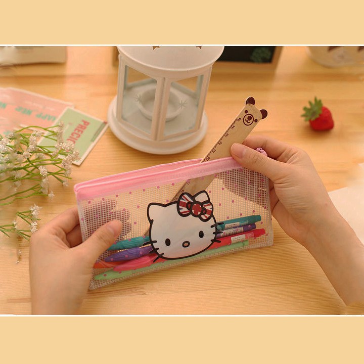 HCM - Túi lưới nhựa kéo size lớn hoạt hình Doremon Kitty Totoro Gà và Voi