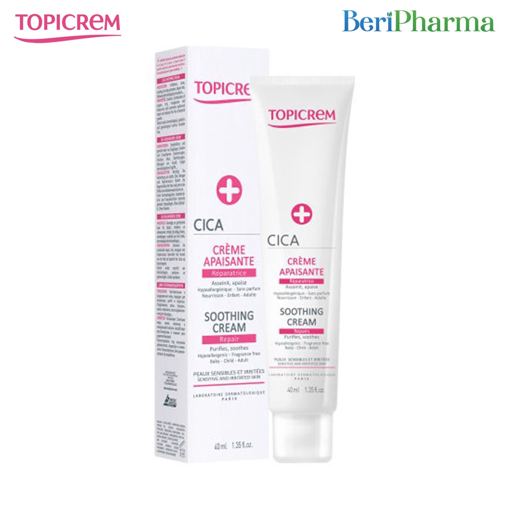 Topicrem Kem Làm Lành Da, Dưỡng Ẩm, Chống Nhiễm Khuẩn CICA Repair Cream 40ml