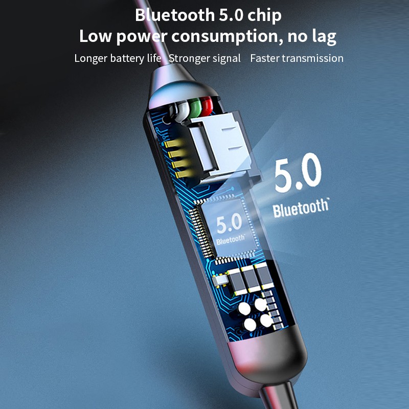 Tai Nghe Bluetooth 5.0 Không Dây Đeo Cổ Có Mic Cho Tất Cả Các Dòng Điện Thoại