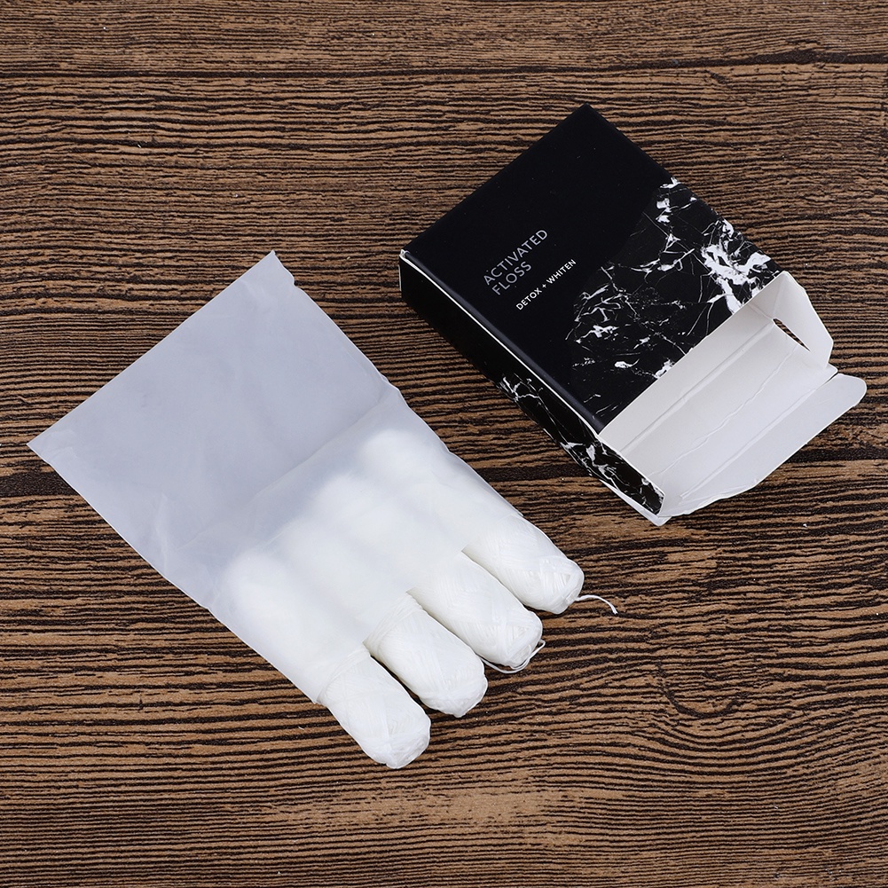 [Hàng mới về] Bộ 4 cuộn chỉ nha khoa tổng chiều dài 120m sợi lụa than tre tự nhiên thân thiện với môi trường