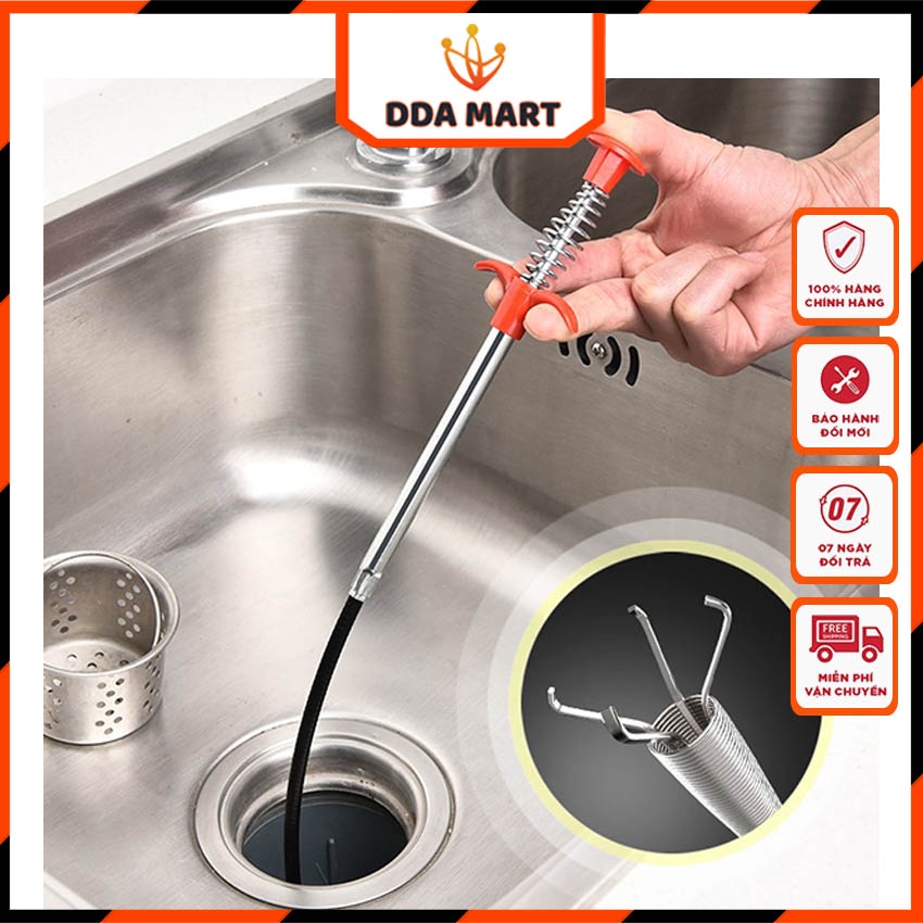 Cây gắp rác thông cống thông tắc bồn rửa bồn cầu đa năng, móc rác tiện dụng dda mart