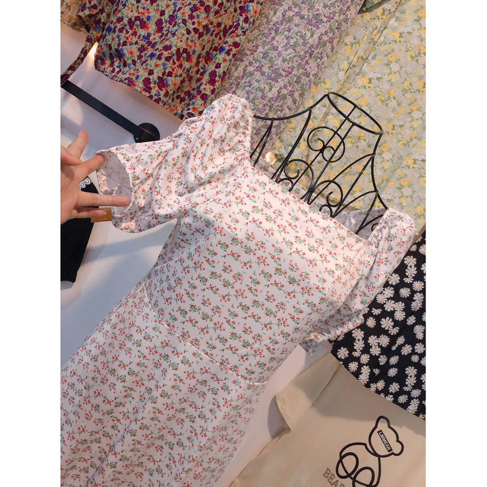 Váy Hoa Nhí Trắng ⚡️ẢNH THẬT⚡️ Đầm Dáng Xinh Chào Hè