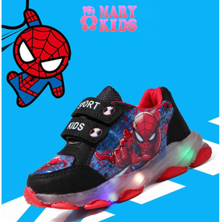 Giày thể thao phong cách người nhện nhấp nháy cho bé trai và bé gái