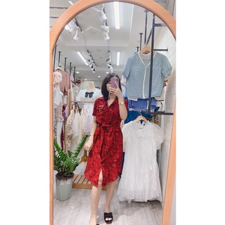 [Hàng chuẩn] Váy sơ mi kèm đai sang xịn