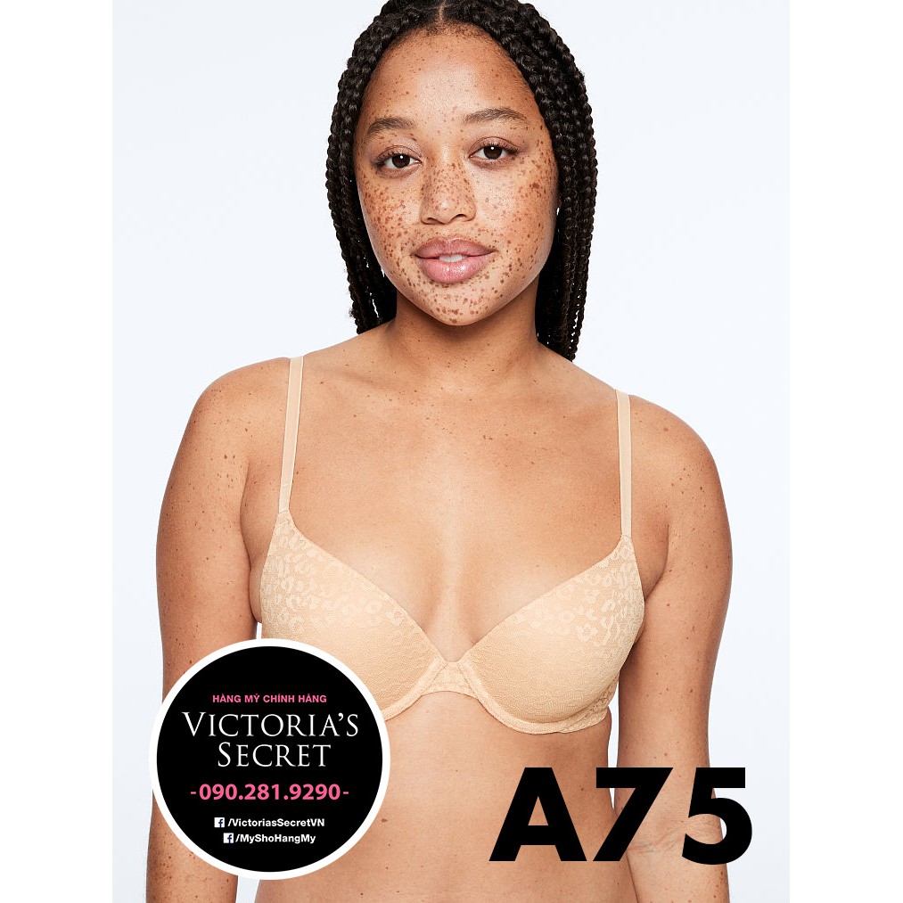 Vic USA 34A, A75 - Áo lót nude ren (117) nâng ngực, siêu xinh, Nude - Lace Push-up - Victoria's Secr