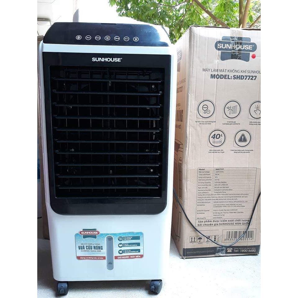 Quạt điều hòa hơi nước làm mát Sunhouse SHD7727 trưng bày mới 98-99% - Bảo hành 12 tháng