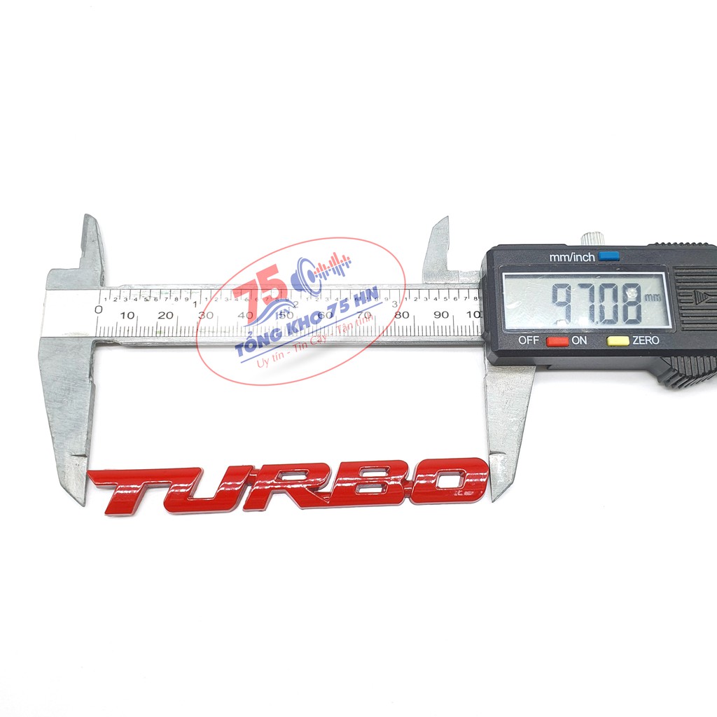 Chữ TURBO - Tem 3D bằng kim loại hợp kim cao cấp