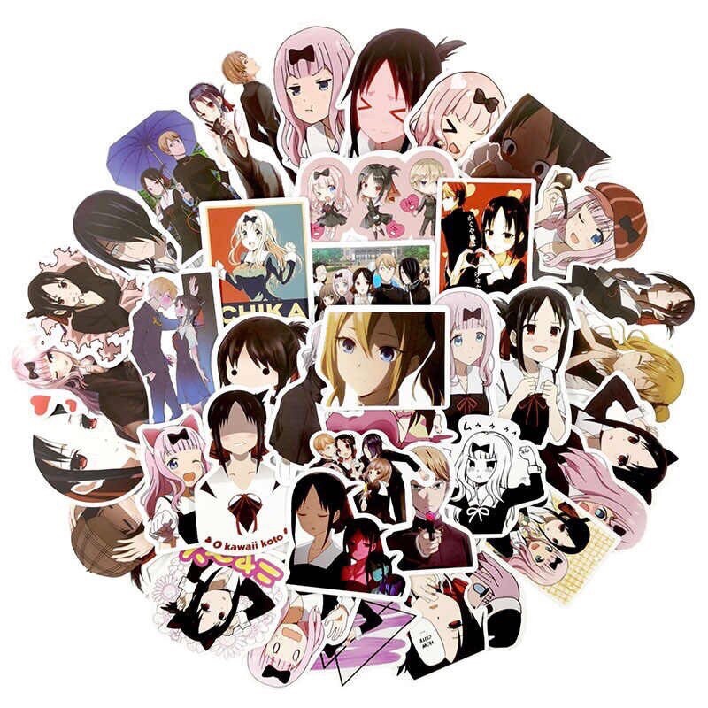 set 30-50 sticker Kaguya-sama Love Is war ép lụa bóc dán