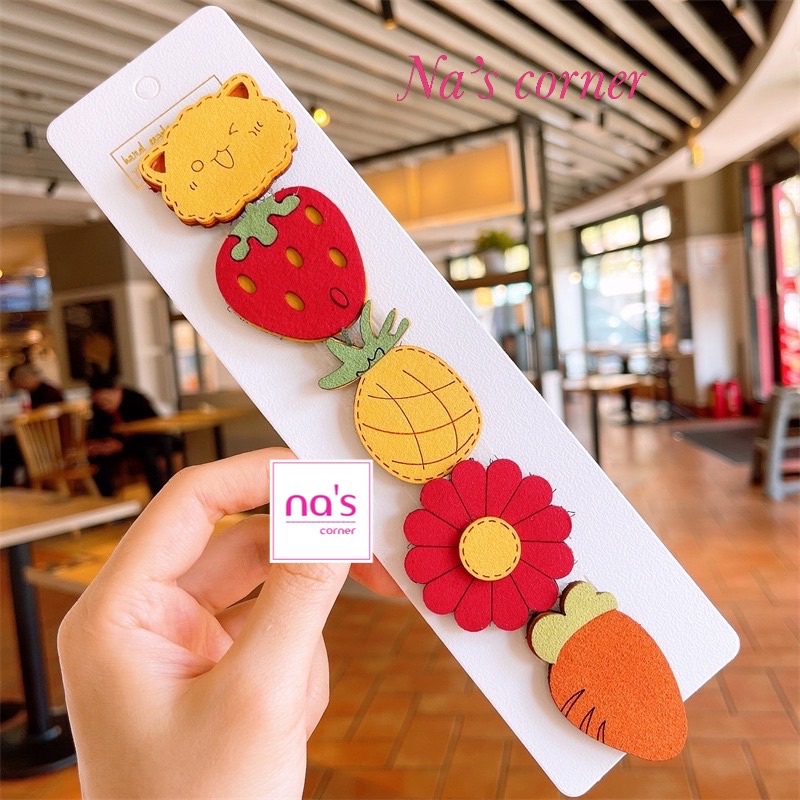 Set 5 dán tóc mái hình hoạt hình dễ thương dành cho bé gái