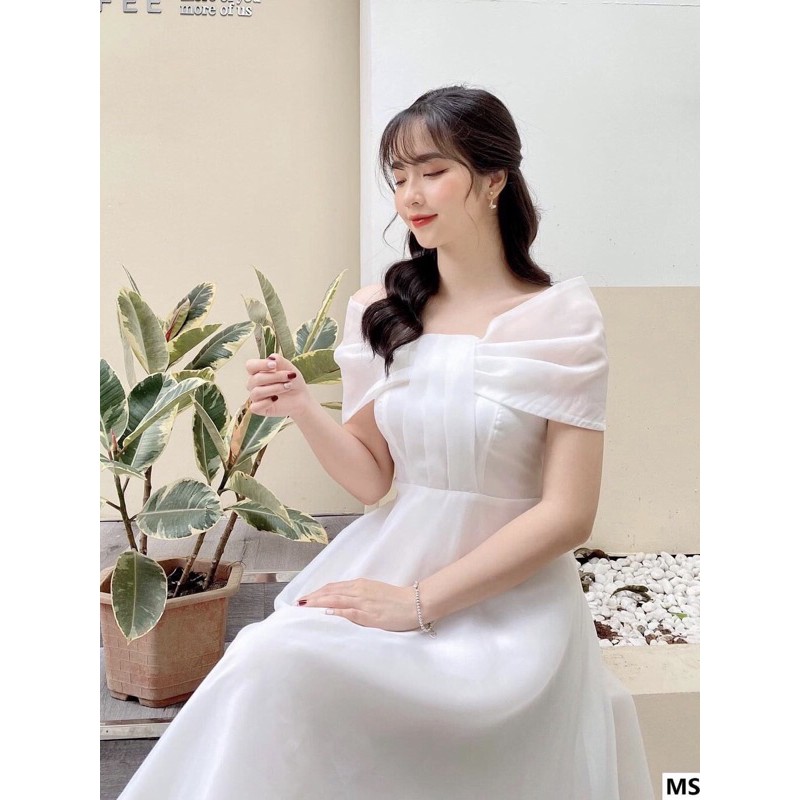 [ẢNH THẬT] V221 VÁY ĐẦM TRẮNG XOÈ DỰ TIỆC, DẠ HỘI KỶ YẾU PROM, VÁY CÔNG CHÚA TIỂU THƯ TRỄ VAI, ĐẦM THIẾT KẾ DỰ TIỆC CƯỚI | BigBuy360 - bigbuy360.vn