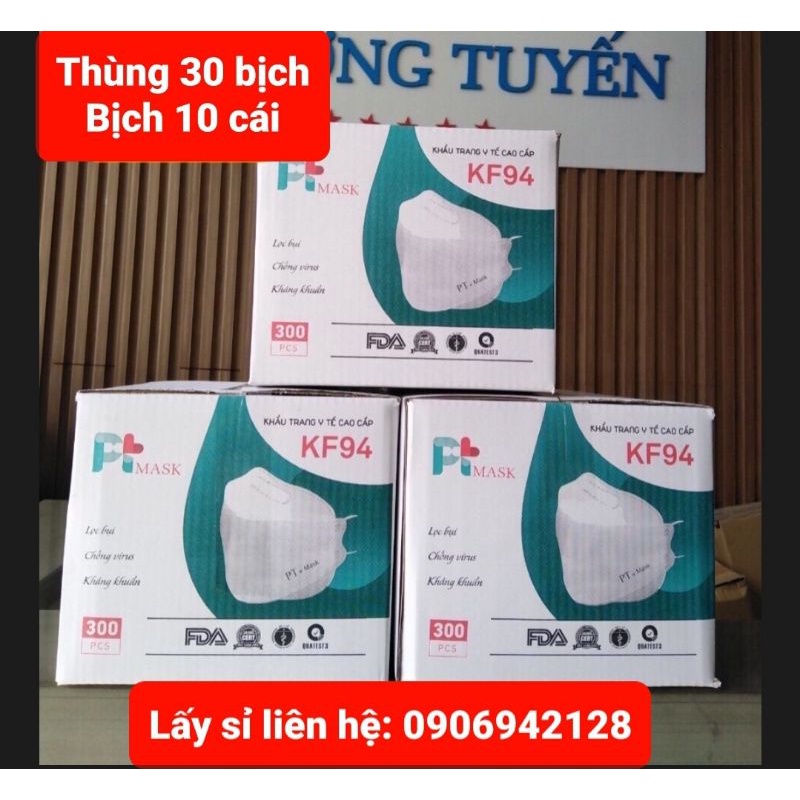 Combo 10 hộp khẩu trang KF94 PT cho người lớn ( chọn màu theo ý)