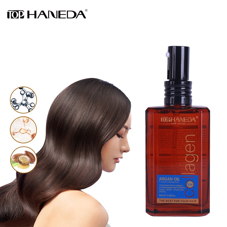 Tinh dầu dưỡng tóc Top Haneda Collagen Argan Oil 60ml cho tóc bóng mượt chuẩn salon tại nhà