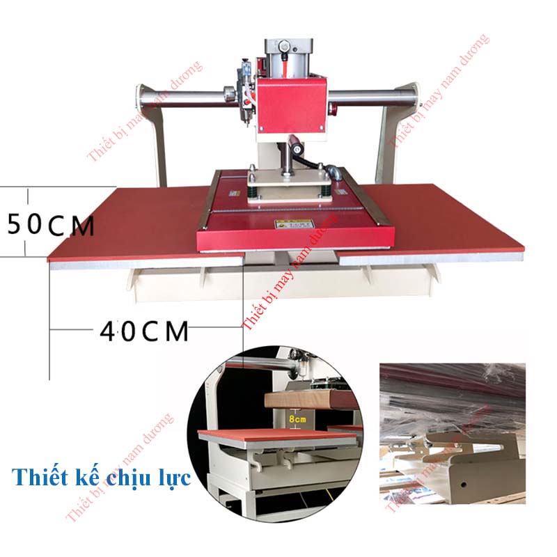 Máy ép nhiệt logo 2 mâm ép  khí nén bán tự động