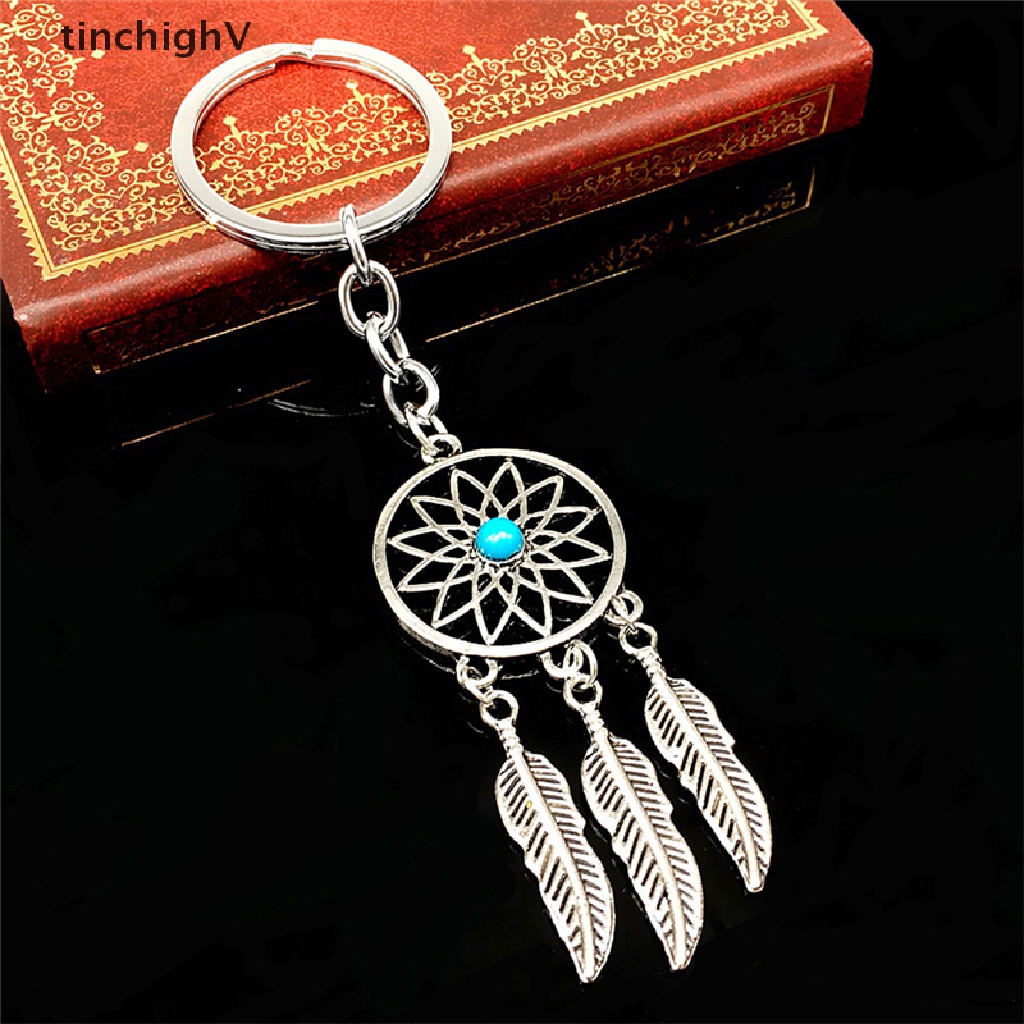 [TinchighV] Móc Khóa Hình Lưới Giấc Mơ Dream Catcher Tua Rua Bằng Kim Loại Màu Bạc