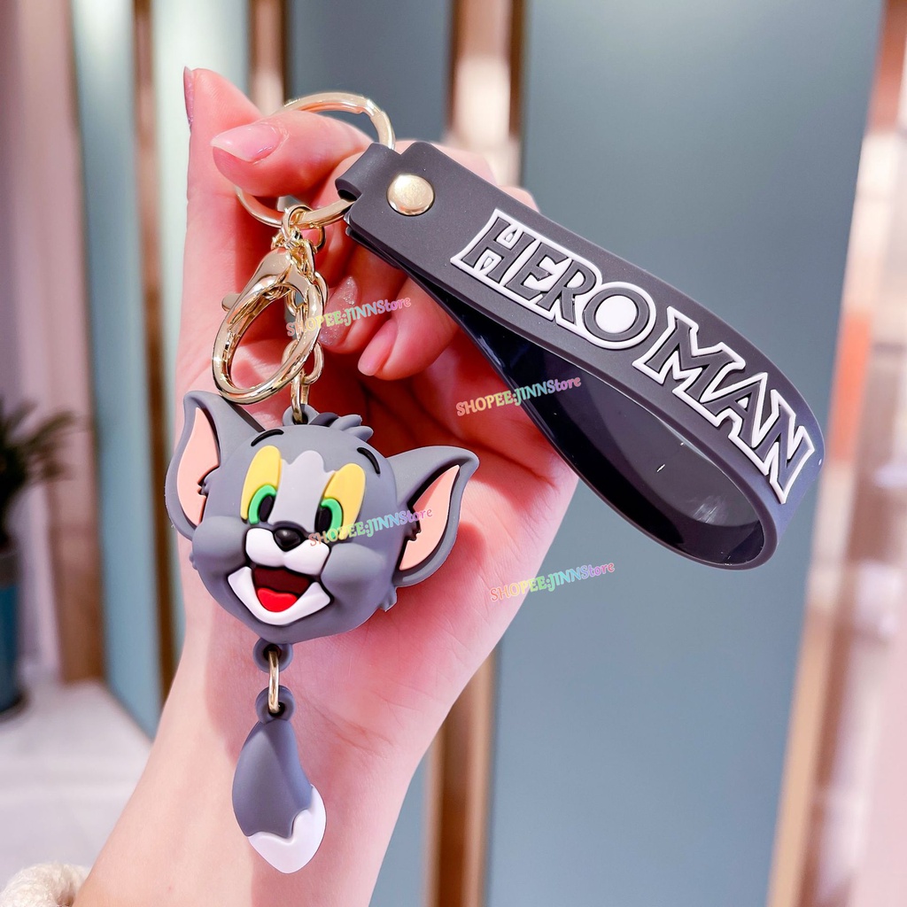 JINN Tom và Jerry Phim hoạt hình chuột và mèo Móc khóa ô tô Túi đựng chìa khóa Mặt dây chuyền Búp bê dễ thương Sưu tầm Quà tặng đồ chơi hoạt hình