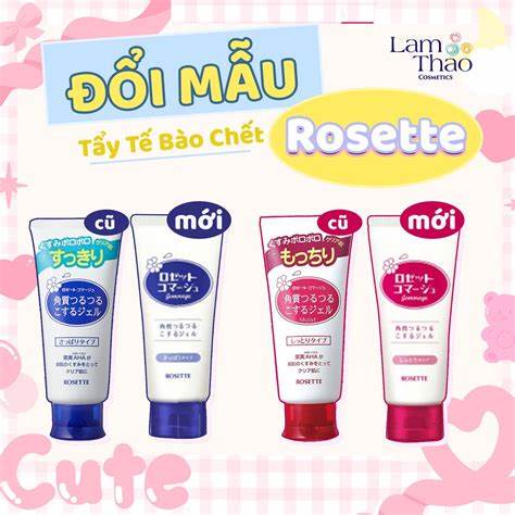 Gel Tẩy tế bào chết Rosette Peeling Gel Nhật Bản 120g màu Xanh/Đỏ