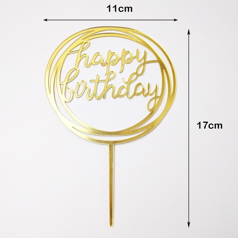 Topper Trang Trí Bánh Kem Chữ Happy Birthday