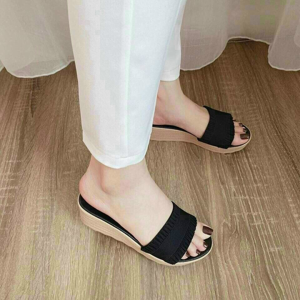 Giày cao gót 5p 1 quay ngang da mềm