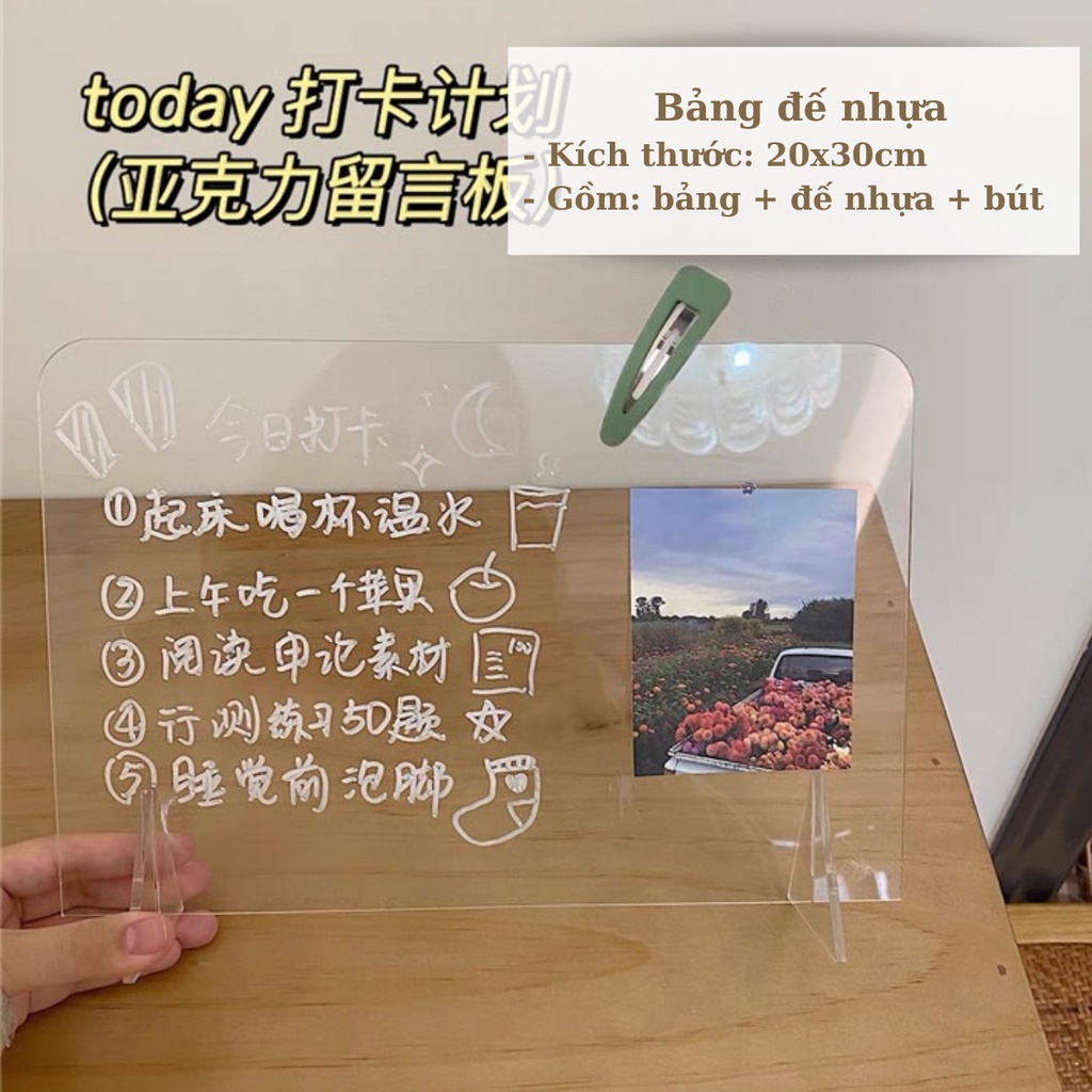 Quà Tặng, Quà Lưu Niệm đèn Led để bàn gắn bảng Acrylic phát sáng kèm 1 bút