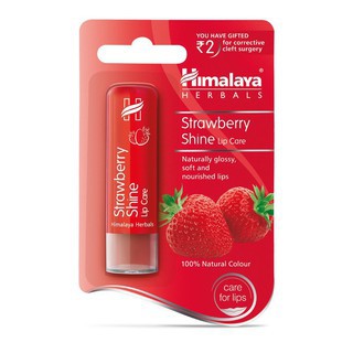 Son Dưỡng Môi Chiết Xuất Dâu Tây (Bóng, Mịn Môi) Himalaya Strawberry Shine Lip Care 4.5gm