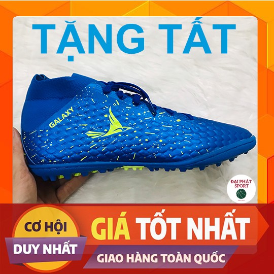 GIÀY ĐÁ BÓNG TẶNG TẤT CHỐNG TRƠN MIRA GALAXY 19.2 HÀNG CHÍNH HÃNG FULL HỘP - MAY FULL ĐẾ MÀU XANH BIỂN