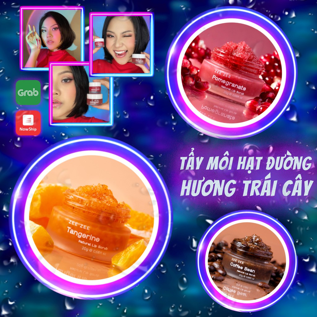 Tẩy Môi Hạt Đường Hương Trái Cây ZEE ZEE - Giúp Tẩy Sạch Da Chết Môi, Nuôi Dưỡng Môi Hồng Hào Mềm Mịn, Giảm Thâm Môi!
