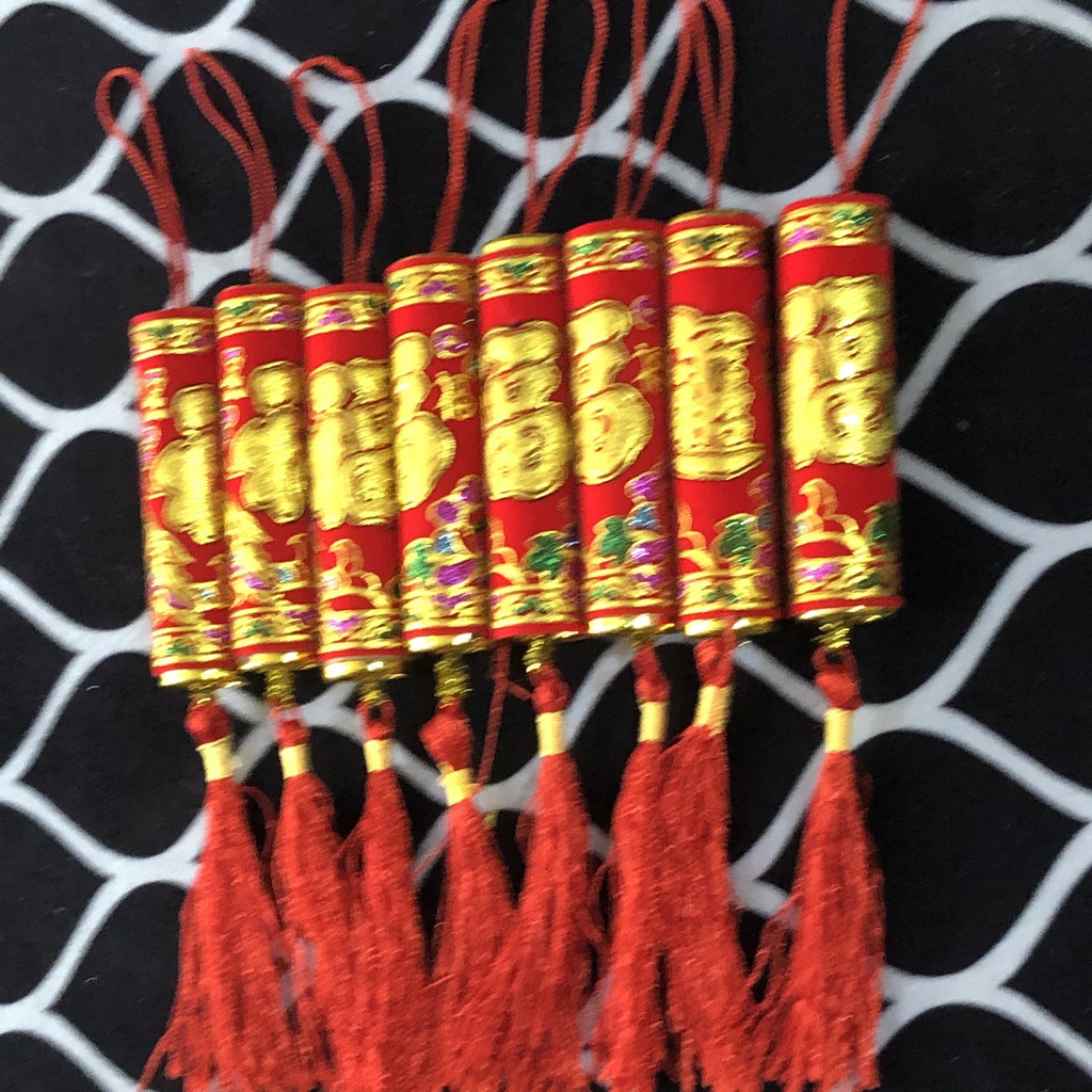 Bộ 8 pháo giả treo cành mai đào trang trí tết