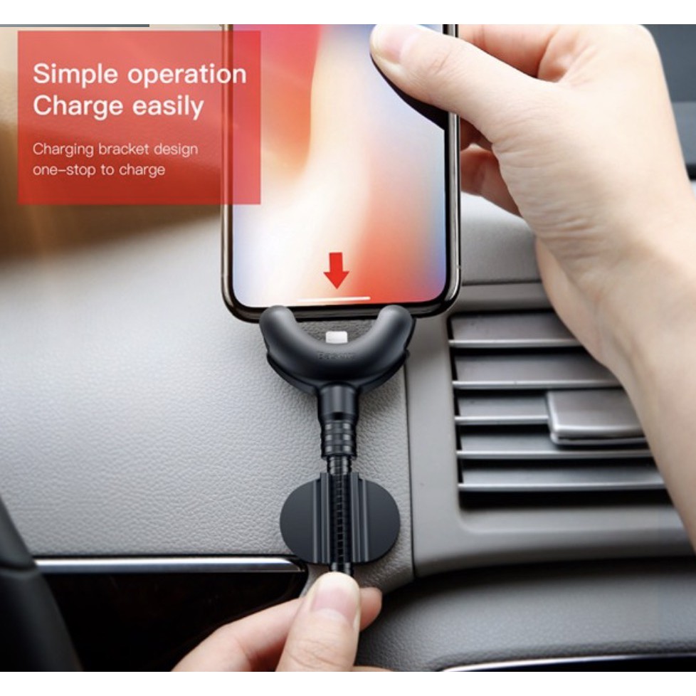 Cáp Cạc Nhanh Đa Năng Kiêm Giá Đỡ Điện Thoại Thương Hiệu Baseus Dùng Trên Ô Tô O-type Car Mount Cable