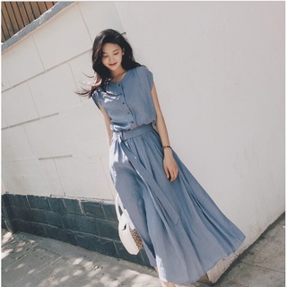 Váy đẹp🌸FREESHIP🌸váy xinh dáng dài cổ tàu kiểu dáng Hàn Quốc phong cách cổ điển Pháp mùa hè