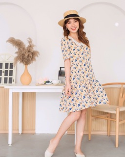 Váy hoa cổ sen đuôi cá( giá sale)