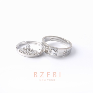 Bộ 2 nhẫn bạch kim bằng thép titanium mạ bạc 280r
