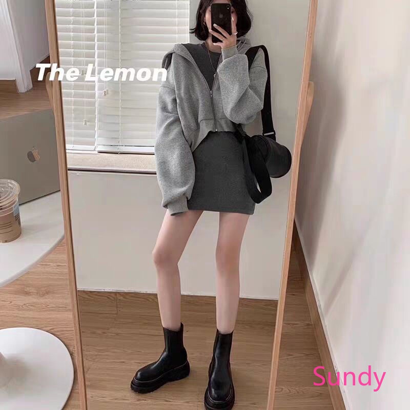 Áo Khoác Tay Dài Có Mũ Hoặc Đầm Ôm Thời Trang Mùa Thu Cho Nữ