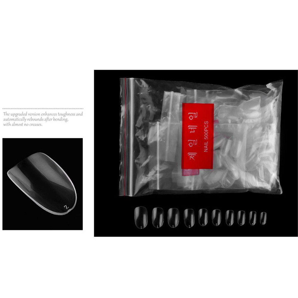 Set 500 Móng Tay Giả 10 Kích Cỡ Dáng Ngắn Phong Cách Pháp