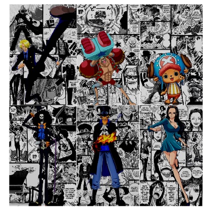 Set 12 Tấm Wallpaper Băng Mũ Rơm One Piece - Anime Posters | Wall Collage - Cán bảo vệ - Có Keo Dán